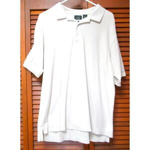 Cotton Traders Men's Sport Polo Shirt Beige Cotton Short Sleeves Size Medium